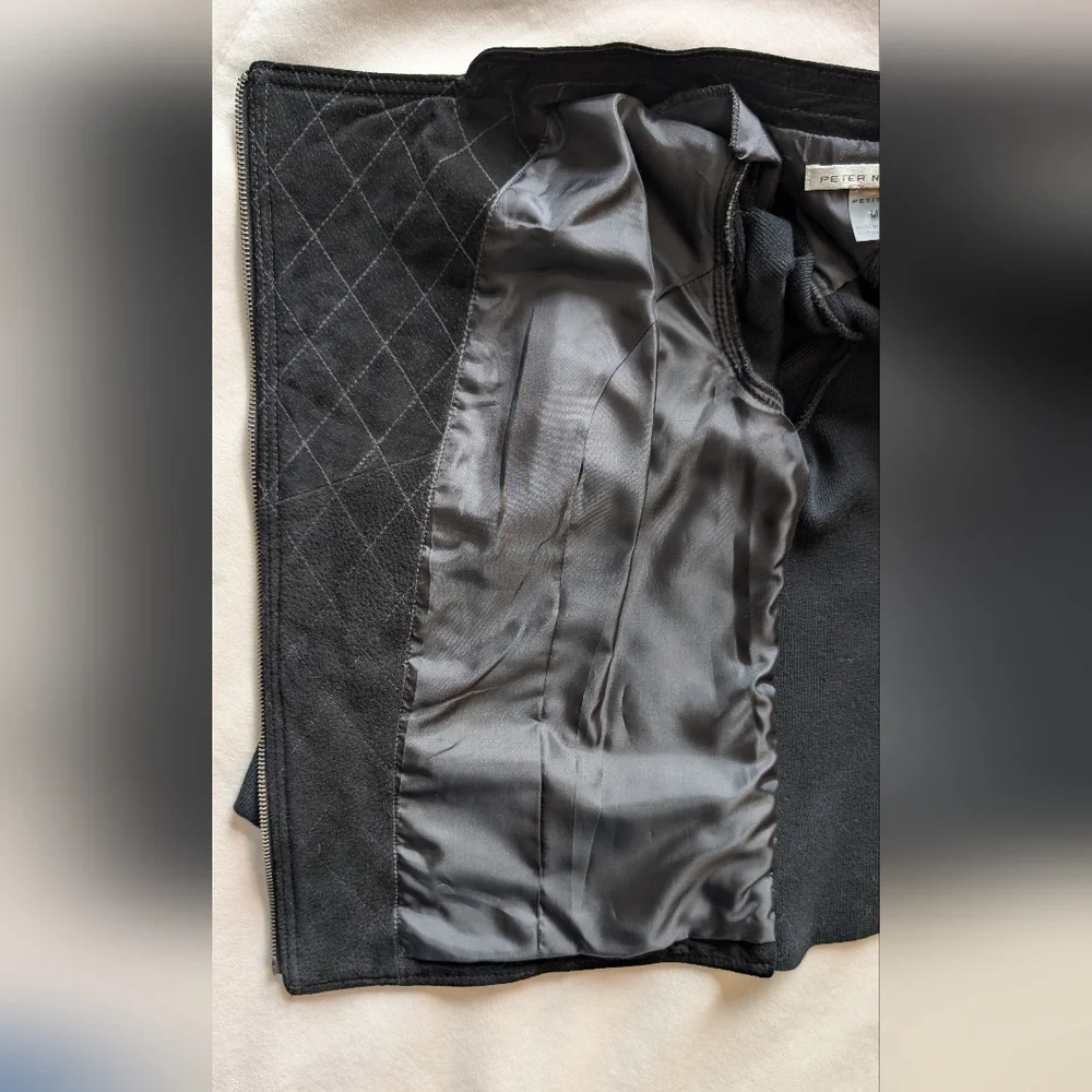 Vintage Peter Nygard Women's Jacket Suede Leather And Knit Zip Up Size M Petites - Picture 11 of 16